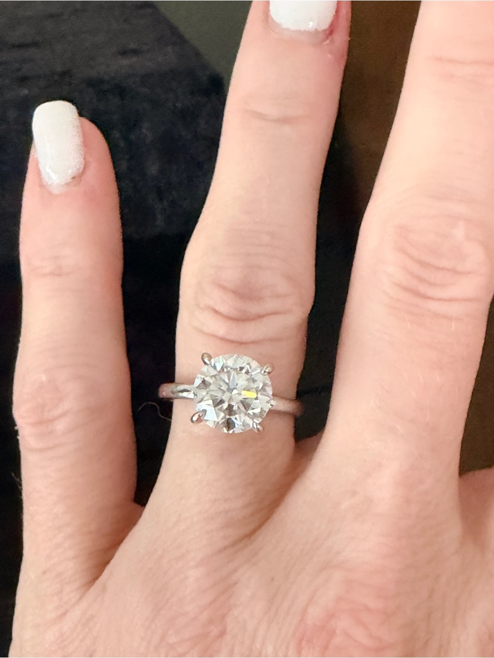 3 Carat Moissanite - Classic Solitaire Round-Cut 4 prong, 14k white gold band